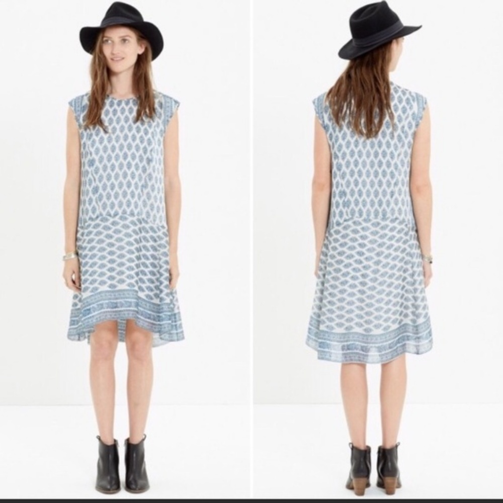 Madewell silk drop waist dress